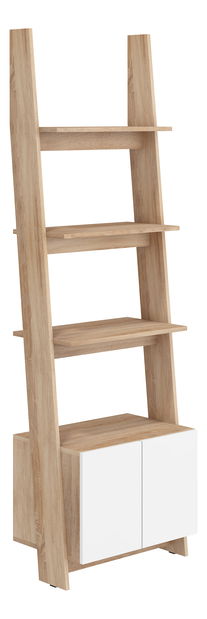 Regál szekrénnyel 60 cm Raul (világos sonoma tölgy + fehér fényes)