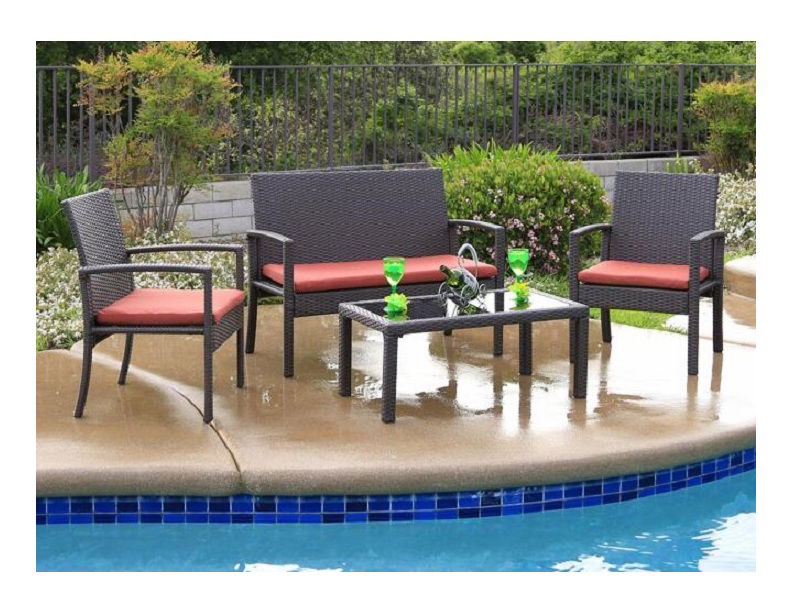 Záhradný nábytok Targer 1+2+1 (wenge + tehlová)