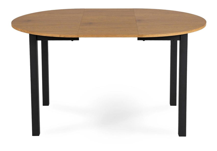 Masă extensibilă de sufragerie Klebanov (stejar + negru) (pentru 4-6 persoane) *resigilat