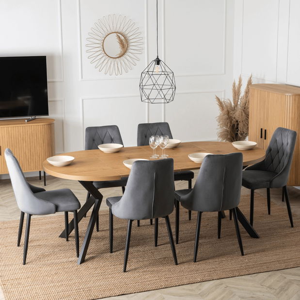 Blagovaonski stol na razvlačenje Lavar (hrast zlatni) (za 4-10 osoba)