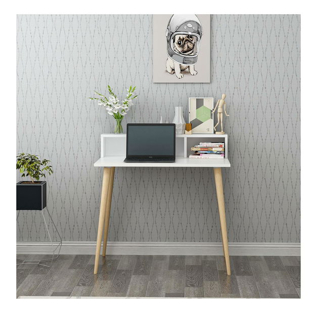 PC asztal Ronasotta 3 (fehér + fa)