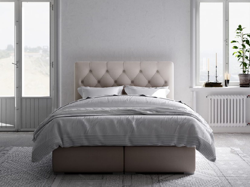 Franciaágy Boxspring 160 cm Ronda (bézs) (tárolóhellyel)