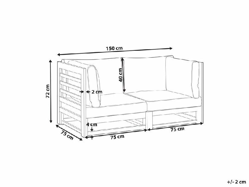 Vrtna sofa Tadashi (tamno drvo) 