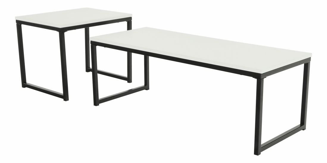 Set 2 ks konferenčných stolíkov Kastty typ 2 (biela + čierna)