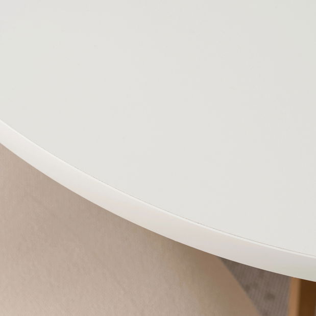 Rozkladací jedálenský stôl Localizado (biela + dub zlatý) (pre 4-6 osôb)