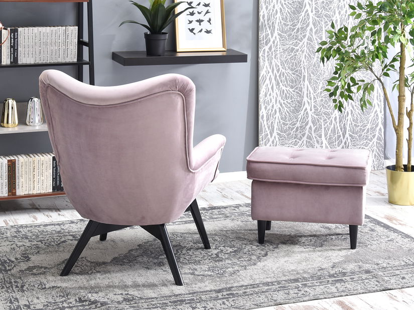 Relaxačné kreslo Florentino (svetlofialová + čierna)