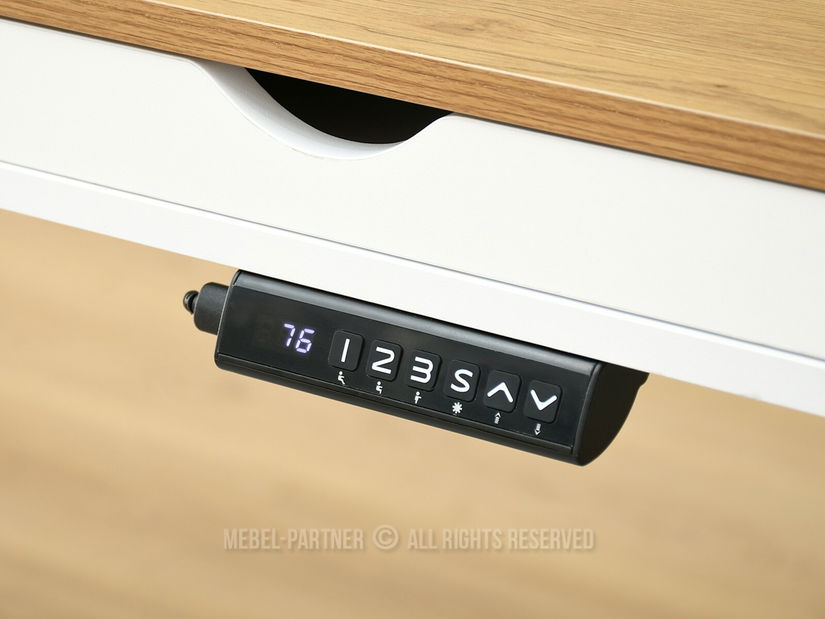 Masă PC Osto 140 (stejar alb + alb)