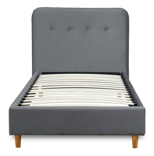 Jednolôžková posteľ 90 cm Dictador (tmavosivá) (s roštom)