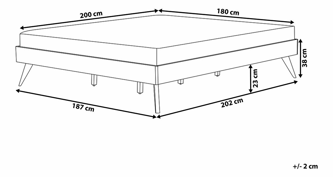 Franciaágy 180 cm BERRY (ágyráccsal) (sötét fa)