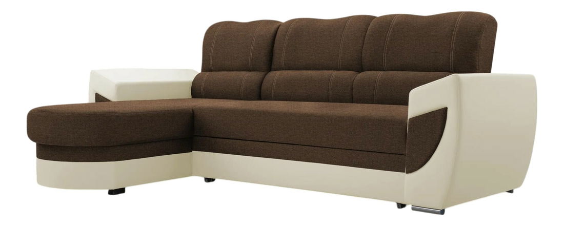 Rohová sedačka Trento (tmavohnedá + béžová) (L)