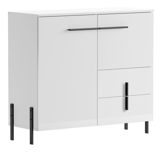 Comodă Jarama K01 (Alb + alb ultralucios)