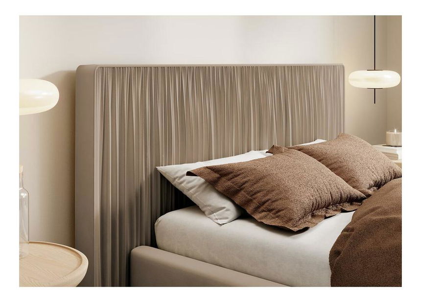 Franciaágy 140 cm Thala 140 (ágyráccsal) (tárolóhellyel) (taupe zöld + fekete)