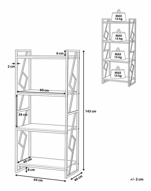Regál Formosa 4P (tmavé drevo)