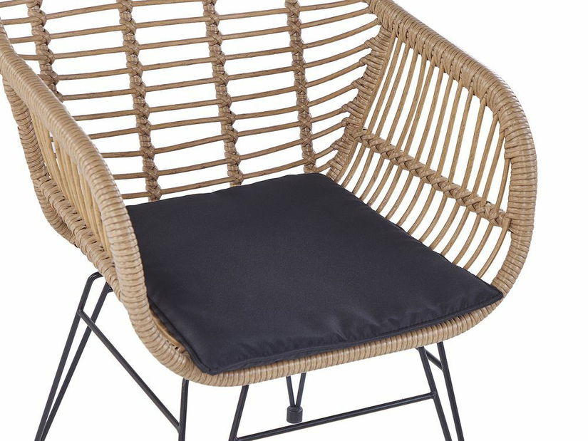 Set mobilier de grădină Tropico (natural) (cu perne) (pentru 2 persoane)