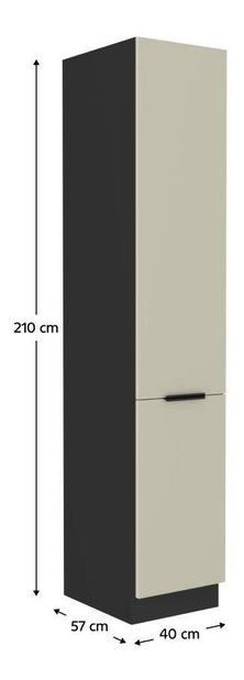 Potravinová kuchynská skriňa Arikona 40 DK 210 2F (kašmír + čierna) 
