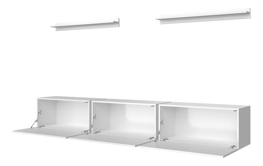 Mobilier living Otharix VI (Negru + Negru lucios ) (fără picioare)