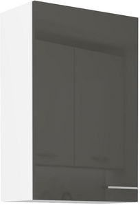 Dulap superior de bucătărie Lavera 60 G-90 1F (Cadru: alb + front: gri lucios)