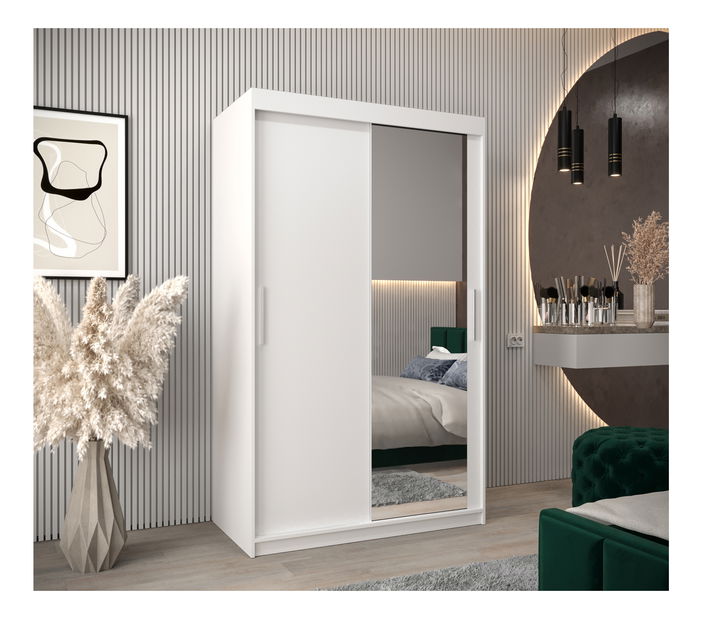 Ormar za garderobu 120 cm Toki 2 (bijela mat + bijela mat)