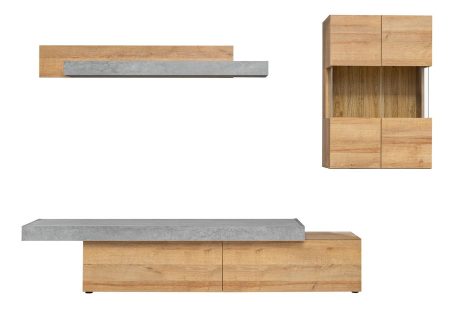 Obývacia stena Cassy 20 RVAJ CR (dub riviera + betón)