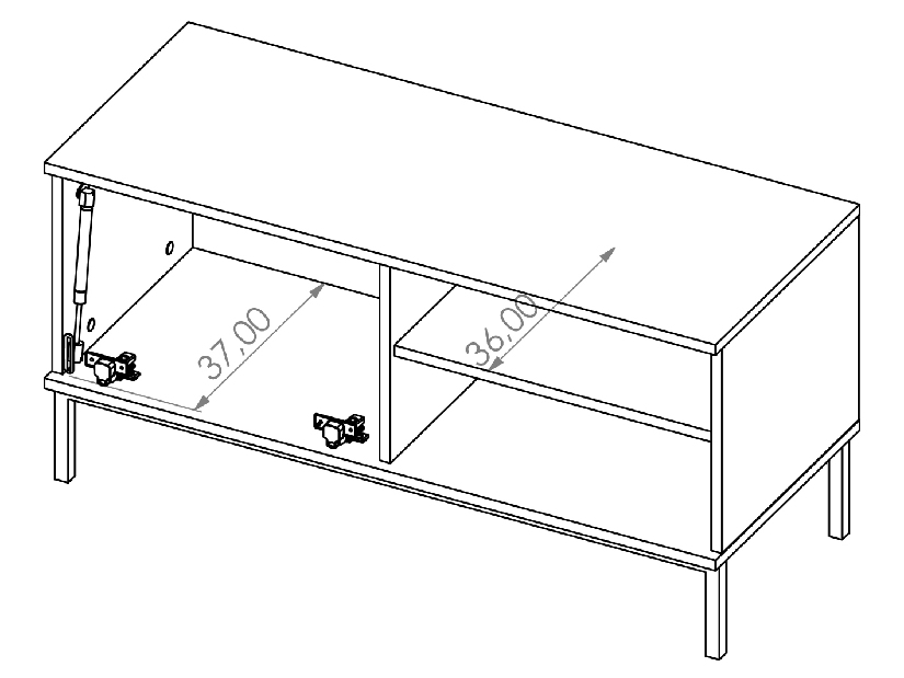 Tv stolík Quebec 1D (hikora)
