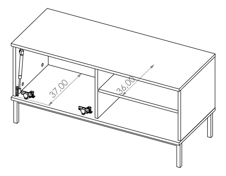 TV asztal Quebec 1D (matt fehér)