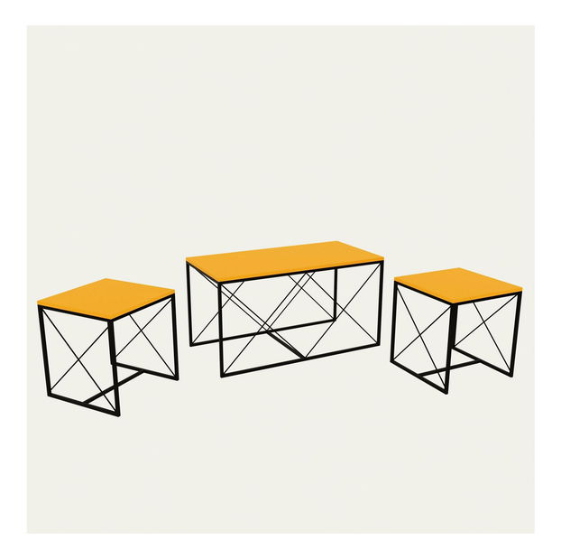 Set 2ks. konferenčných stolíkov Mekebu 1 (žltá + čierna)