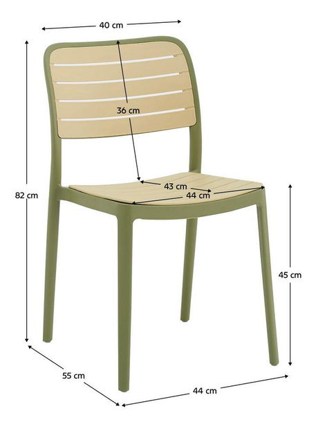 Scaun de grădină Kartos 1 (verde + bej)