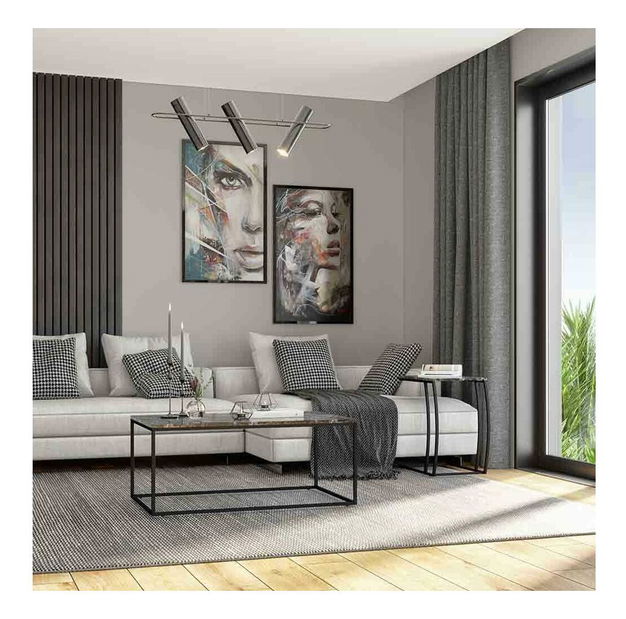 Măsuță cafea Shepolendo 2 (marmură negru + negru)