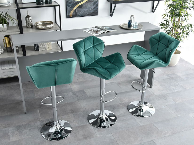 Stolička Huhu (zelená + chrómová)