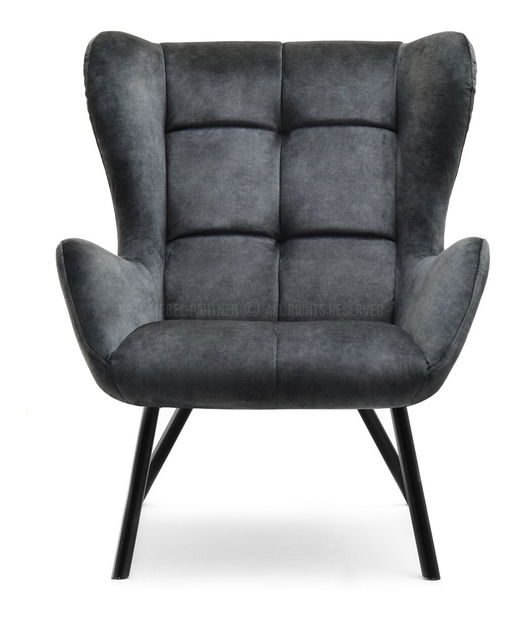 Dizájnos fotel Norweien (grafit + arany)