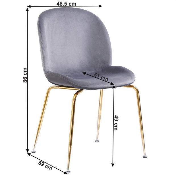 Scaun de sufragerie Porry (gri) 