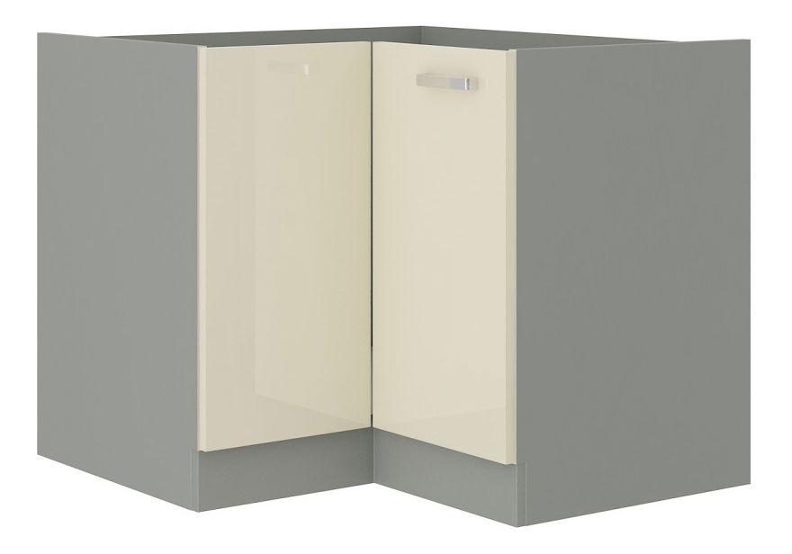 Kutni donji kuhinjski ormarić Kelyn 89 x 89 DN 1F BB (krem sjajna + siva)
