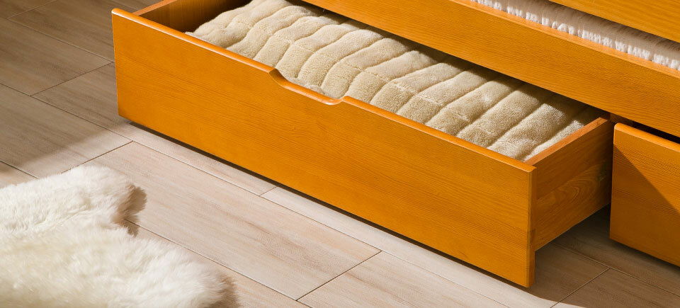 Emeletes ágy 80 cm Furo (ágyrácsokkal és tárhellyel)