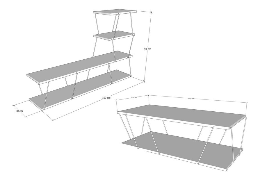 Nappali fal Baska (atlantic fenyő + fekete)