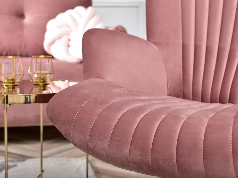 Fotelja za opuštanje Elesenta (ružičasta + crna)