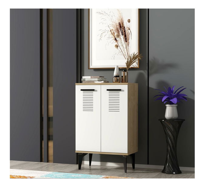 Skrinka Vipapo 7 (dub zafírový + biela) 