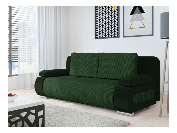 Pohovka trojsedačka Ernas (čierna + tmavozelená) *výpredaj