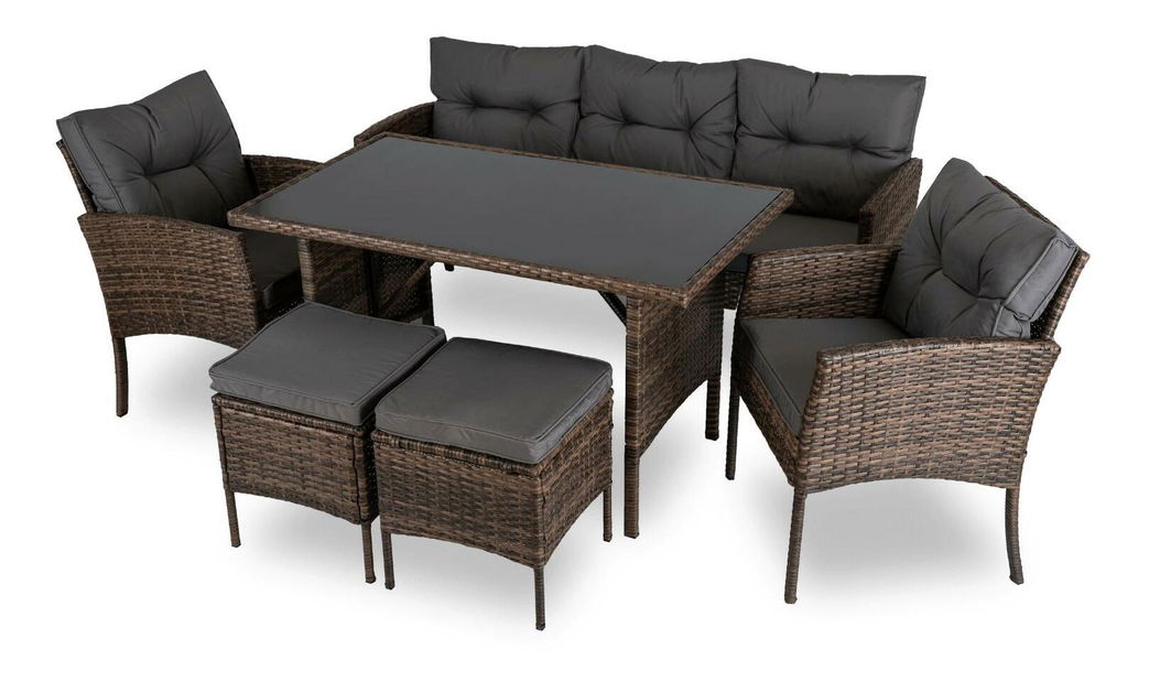 Set mobilier de grădină Adaptarlas (maro) (pentru 7 persoane)