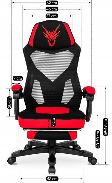 Scaun de gaming Brodel (negru + roșu)