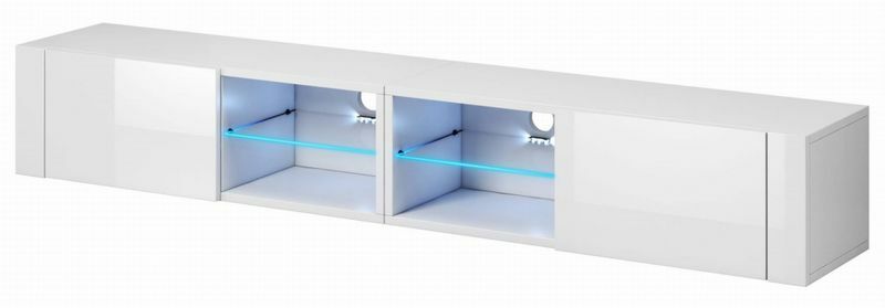 TV stolík/skrinka Best dvojitý (biela + lesk biely) *bazár