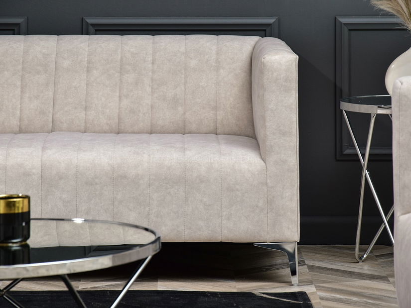 Canapea două locuri Represaliar (nisipiu + crom)