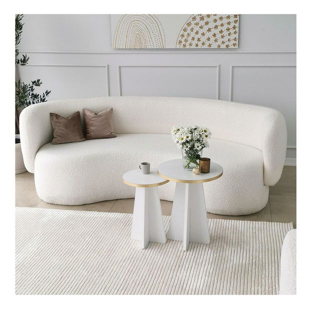 Set 2ks. konferenčných stolíkov Kabivo 1 (zlatá + biela)