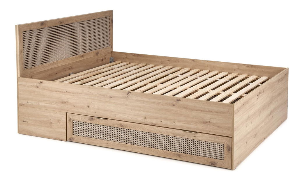 Manželská posteľ 160 cm Borrae (bez matraca) (čierna)