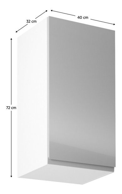 Dulap superior de bucătărie G40 Aurellia (alb + gri lucios) (D)