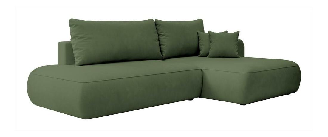 Kutna garnitura Fergie (D) (maslinasto zelena + crna)