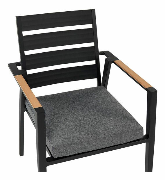 Set 4 ks záhradných stoličiek Thierry (čierna) 