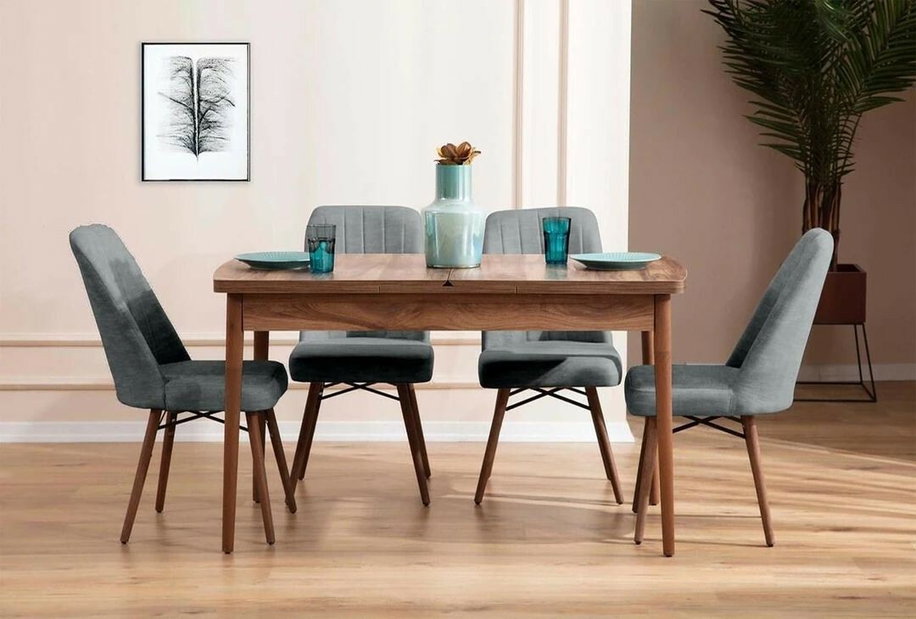 Set dining Lidya (gri) (pentru 4 persoane)