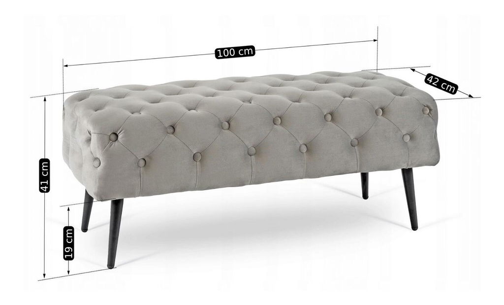 Lavica Vestiduras 2 (sivá + čierna) 