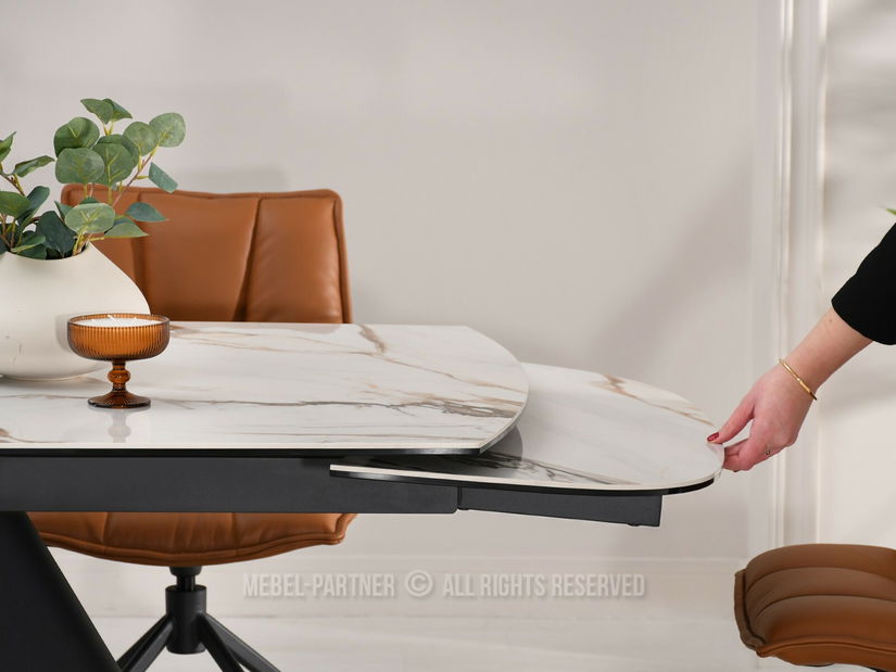 Masă sufragerie Noruega (marmură + negru)