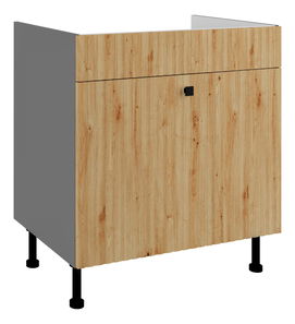 Dulap inferior de bucătărie pod drez Avantoe 80 ZL 1S BB (Cadru: antracit + front: stejar artisan)
